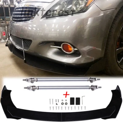 Parachoques delantero de coche Infiniti G35 G37 Q50 Q60 Q70 divisor de labios varilla de puntal brillante Foto 1 de 4