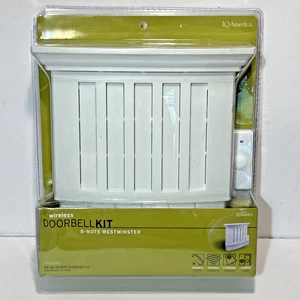 IQ America Wireless Battery-Powered Greek Style Door Bell 1 Pushbutton 3 Melody - Picture 1 of 4