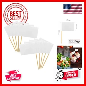 100 Stück] Leere Zahnstocher Flaggen, Käsemarker für Wurstwaren Brett Lebensmittel La... - Bild 1 von 8