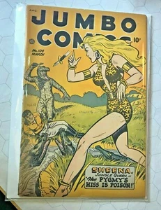 JUMBO COMICS #109 MAR 1948 SHEENA MATT BAKER ART jungle queen precode comic ! - Picture 1 of 3