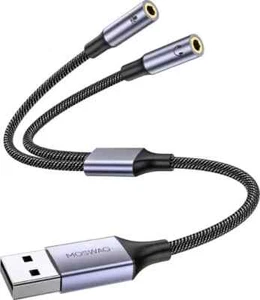 USB Type A To 3.5mm Adapter Cable to AUX Female Audio Headphone Jack Android Mac - Picture 1 of 12
