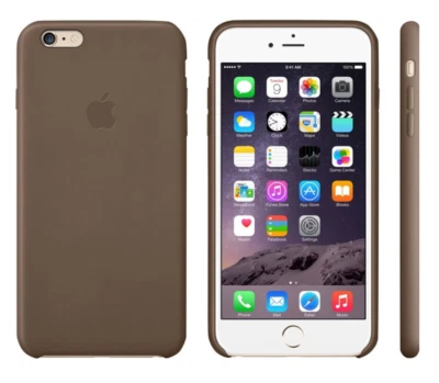 Genuine Official Apple iPhone 6 Plus / 6S Plus Leather Case - Olive Brown - Image 1 of 4