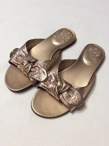 VINCE CAMUTO EJELLA Rose Gold Leather Knotted Toe Strap Slide Sandal Womens~6.5M - Picture 1 of 11