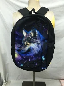 Back Pack / Laptop Bag Galaxy Wolf, Nylon Poly - Picture 1 of 6