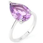 UNHEATED NATURAL 14X10MM AMETHYST SINGLE GEM STERLING SILVER 925 RING SIZE 7