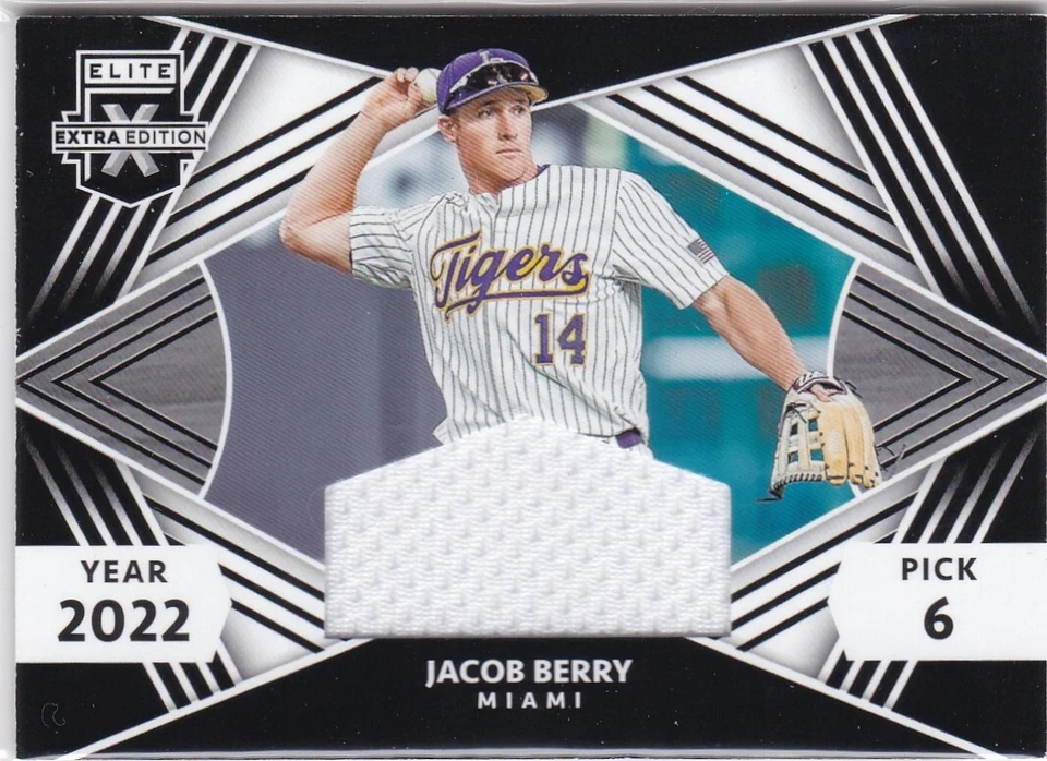 2022 Elite Extra Edition Jacob Berry 1st Round Materials Patch FRM-JB Marlins - Image 1 of 1