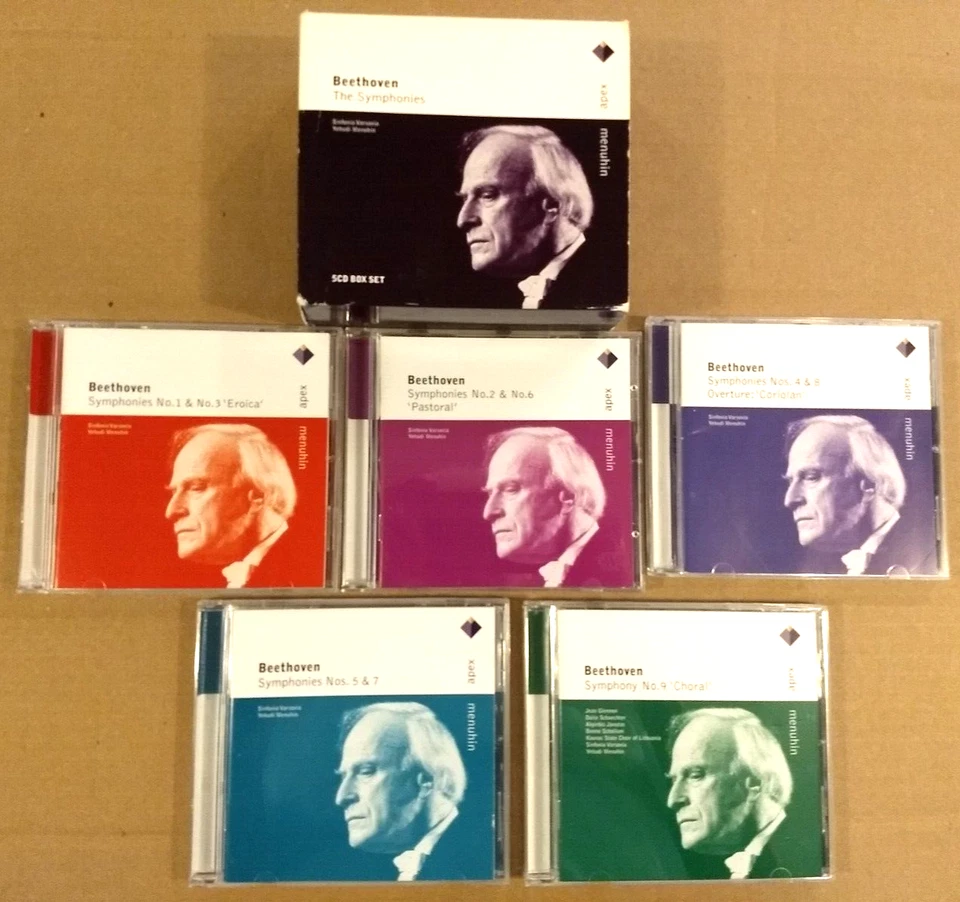 BEETHOVEN 9 SYMPHONIES YEHUDI MENUHIN..SINFONIA VARSOVIA..5 CD SET..FREE SHIP - Image 1 of 4
