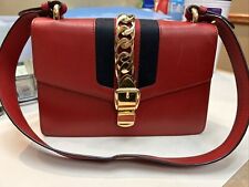 Gucci Sylvie Small Red Leather Handbag 421882