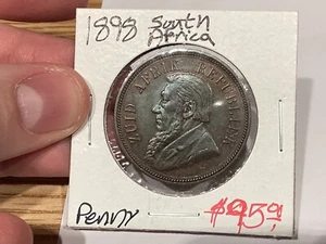 1898 South Africa One Penny Coin High Grade Low UNC - Picture 1 of 6