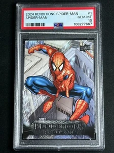 2024 Upper Deck Marvel Renditions Spider-Man #1 PSA 10 GEM MINT Venom MCU - Foto 1 di 2