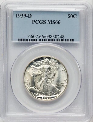 1939-D LIBERTY WALKING HALF DOLLAR PCGS MS66 - Image 1 of 4