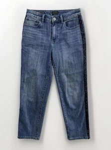 Pantalones de mezclilla Talbots para mujer talla 2P (28x25) cintura alta pierna recta tobillo lentejuelas laterales - Imagen 1 de 12