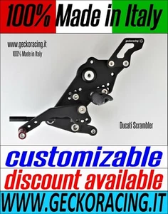 REARSETS ADJUSTABLE PEGS DUCATI SCRAMBLER - Foto 1 di 6