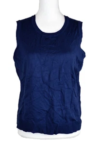 Charter Club Plus Women's Knit Casual Vest Sleeveless Top Size 0X Intrepid Blue - Picture 1 of 5