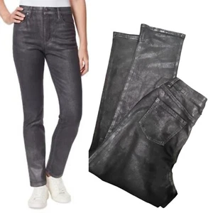 Gloria Vanderbilt Womens Amanda Classic Denim Tapered Leg Jeans Smoke Shimmer 16 - Picture 1 of 12