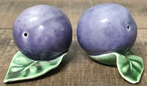 Vintage Plum Fruit Salt And Pepper Shakers 1.25" Tall *Read Discription* - Picture 1 of 7