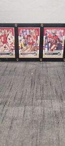 3 SF 49ERS LEGENDS CARDS IN FRAME. JERRY RICE,JOE MONTANA,AND STEVE YOUNG 