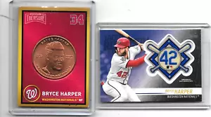 PARCHE CONMEMORATIVO BRYCE HARPER JACKIE ROBINSON Y MONEDA DE BASBALL TREASURES - Imagen 1 de 2