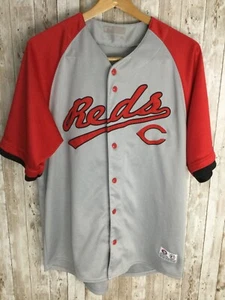 Cincinnati Reds True Fan Mens Baseball Jersey Grey Short Sleeve Large - Picture 1 of 7