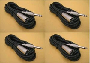 Cable micrófono de micrófono de audio 4x 6 pies 6 pies XLR 3 pines macho a 1/4" enchufe mono TS - Imagen 1 de 1
