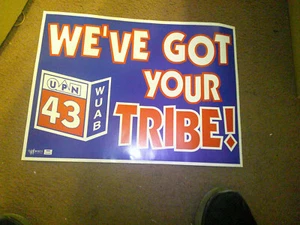 Cleveland Indians WUAB Canal 43 Sign go Tribe UPN 12.5x17 [GUARDIANES-iNDIANS] - Imagen 1 de 2