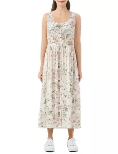 Vestido midi con botones delanteros Frye para dama talla pequeña NUEVO - Imagen 1 de 12