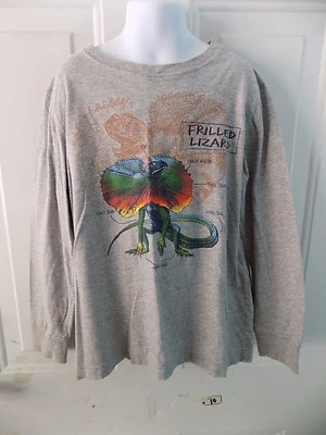 Lands' End Lagarto Cinza Manga Longa Frilled Tamanho P (8) Masculino Excelente Estado Usado - Imagem 1 de 3