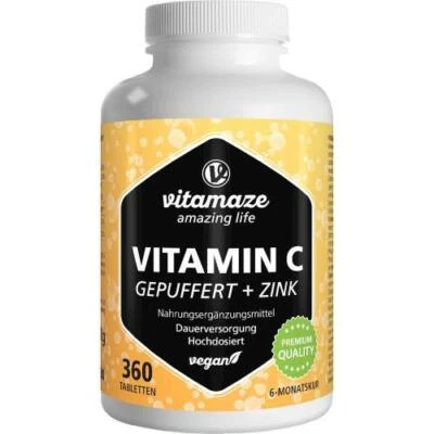 VITAMAZE GMBH VITAMIN C GEPUFFERT 1000 mg hochdosiert+Zink Tabl. 360 ST PZN 18750888
