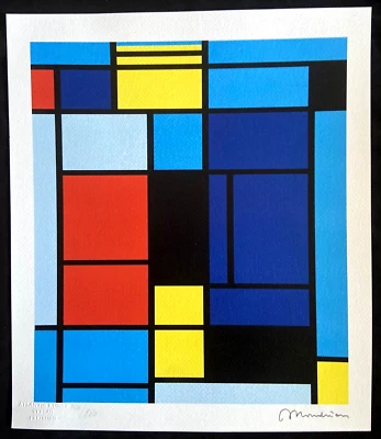 Litografía Piet Mondrian certificado de autenticidad original numerada firmada op _Josef Albers Foto 1 de 4