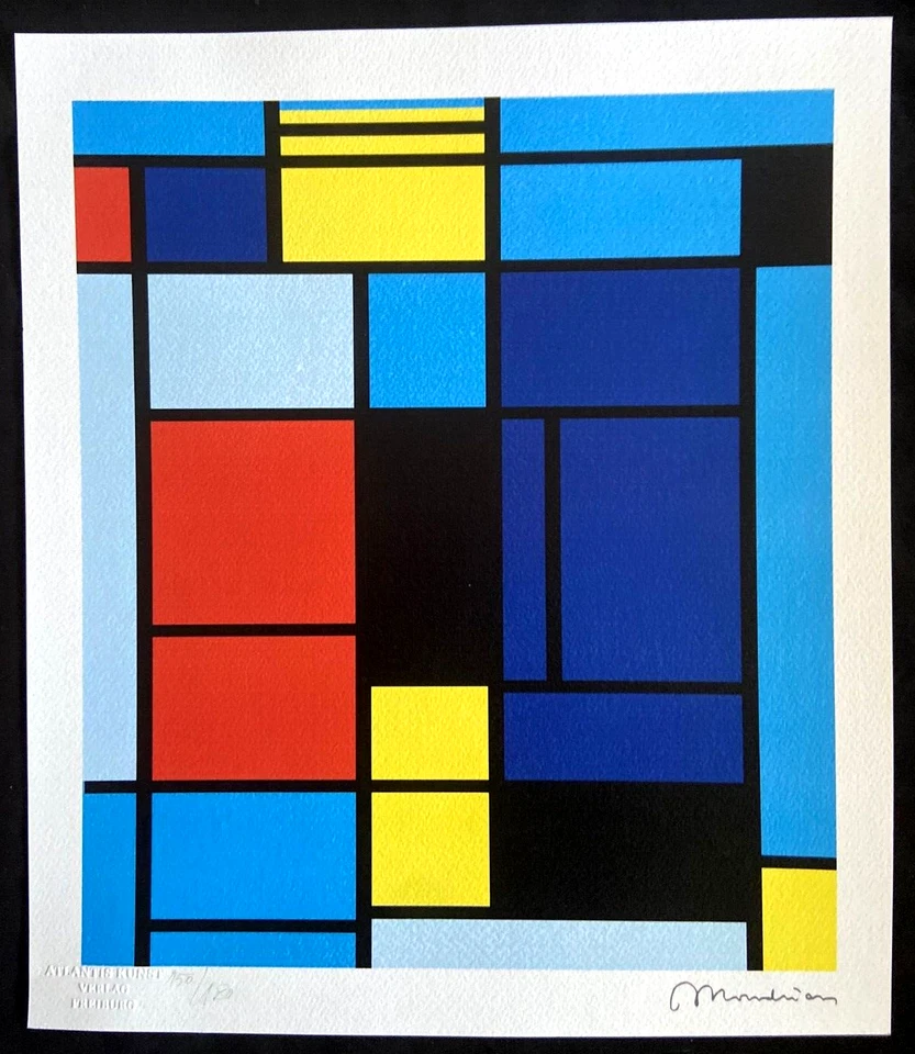 Litografía Piet Mondrian certificado de autenticidad original numerada firmada op _Josef Albers Foto 1 de 4