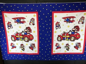 Vintage Nintendo SUPER MARIO BROS Cotton FABRIC PANEL 70" x 45" New Unused - Picture 1 of 11