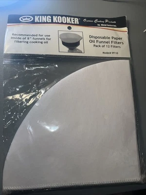 Filtros de embudo de aceite de papel desechables King Kooker PF10 - Paquete de 12 (CA) Foto 1 de 3