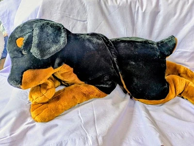 Плюшевое мягкое животное ротвейлер собака Animal Alley 32 дюйма винтажное гибкое большое реалистичное - Изображение 1 из 4