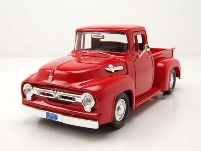 Ford F-100 Pick Up 1956 Rosso Modellino Auto 1:24 MotorMax - Immagine 1 di 4