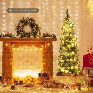 Schlanker Bleistift Weihnachtsbaum mit Lichtern warme Lichterkette Weihnachtsdeko - Bild 1 von 54