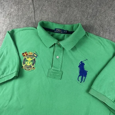 Polo Ralph Lauren Men Polo Shirt Green Big Pony Marine Crest Tag 3XB *FITS 3XL* - Image 1 of 4