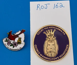 Royal Order of Jesters Masonic Court 162 Alexandria Virginia Pin and Coin Token - Picture 1 of 2