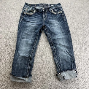 Miss Me Women's Skinny Jeans Size 30 Mid-Rise Standard Cropped Distressed - Picture 1 of 16