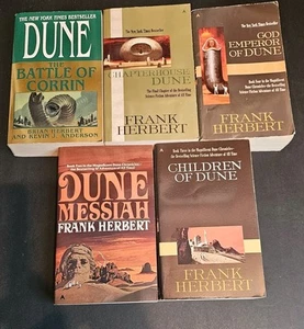 Dune Paperback Sci-Fi book lot x5 - Frank Herbert & Anderson Ace TOR Editions - Picture 1 of 6