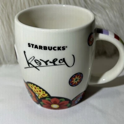 Starbucks KOREA Dancheong 16oz. Ceramic Floral Mug Collection 2013 Rare! - Image 1 of 4