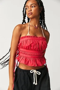 Free People Gabby Tube Cropped Top taglia L rosa cinghie rimovibili nuovo prezzo consigliato: 58 $! - Foto 1 di 4