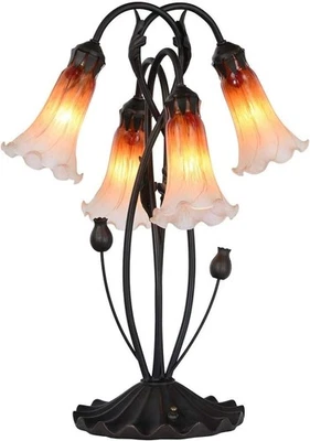 Tiffany Stil Lilie Tulpe Blume Glas Floral wunderschöne Tischlampe Home Deco Leuchte - Bild 1 von 4