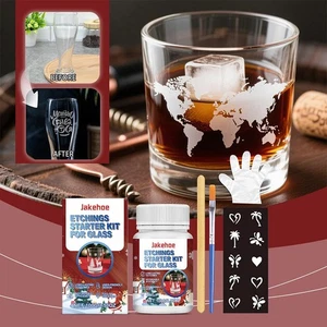 Juego de grabado de vidrio esmerilado hágalo usted mismo crea patrón de grabado permanente lavable B8G8 - Imagen 1 de 26