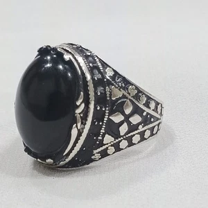 Anello vintage in argento sterling 925, pietra di onice misura 11 us - Foto 1 di 7