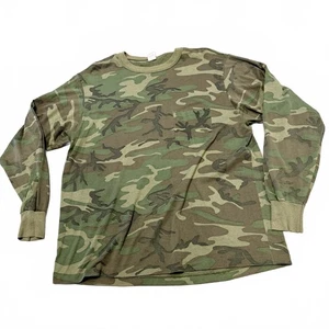 60s-70s Vietnam War Camo Thermal Shirt XL Made USA Military Issue True Vintage - Picture 1 of 9