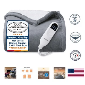 Elegante graue Heizdecke - 3 Stunden automatische Abschaltung, 50x60" - runder Komfort - Bild 1 von 11