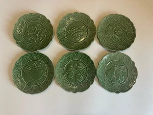 Studio Nova Grün Majolika Stil 9 1/4" 6er Set Obst Design Teller Portugal - Bild 1 von 11