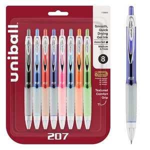 uniball 207 Fashion Druckstifte, Mittlere Spitze (0,7 mm), Sortiert, 8er Pack - Bild 1 von 5