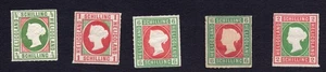 LOTE DE SELLOS DE 1867 HELIGOLAND NÚMEROS RULETADOS, MH, UNO CON GOMA OPACA - Imagen 1 de 2