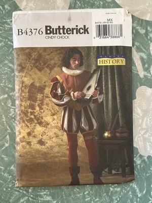 Butterick 4376 MX 40 42 44 Mens Shakespeare Costume Sewing Pattern UNCUT - Image 1 of 3
